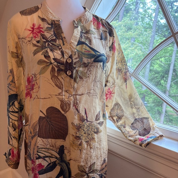 Menina Tops - Menina Floral Silk Blouse